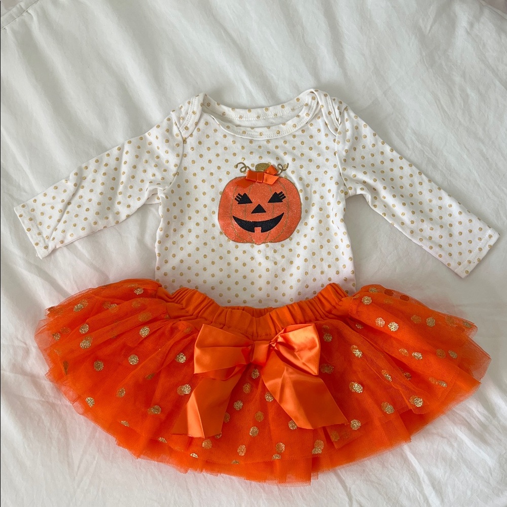 Baby Essentials Polka Dot Pumpkin Tutu Set